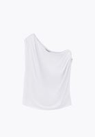 Bayan Beyaz Modal Asimetrik Tişört