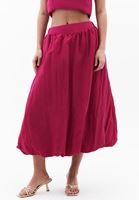 Bayan Pembe Modal Yüksek Bel Balon Etek