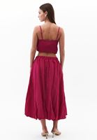 Bayan Pembe Modal Yüksek Bel Balon Etek