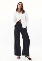 Bayan Siyah Modal Straight-Fit Pantolon