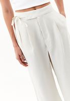 Bayan Krem Modal Straight-Fit Pantolon