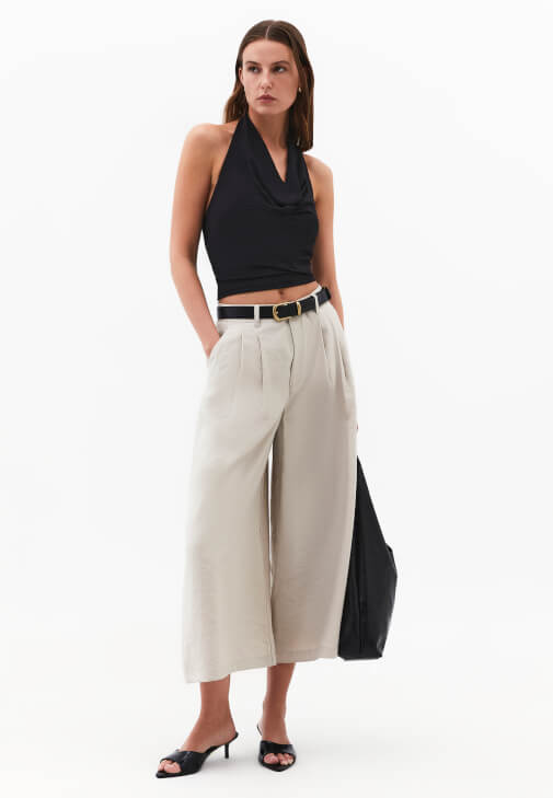 Bej Modal Culotte Pantolon