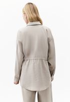 Bayan Bej Modal Bağcıklı Oversize Gömlek