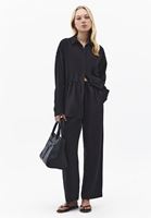 Bayan Siyah Modal Straight-Fit Pantolon