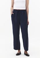 Bayan Lacivert Modal Straight-Fit Pantolon
