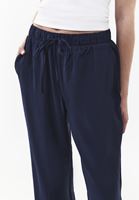 Bayan Lacivert Modal Straight-Fit Pantolon