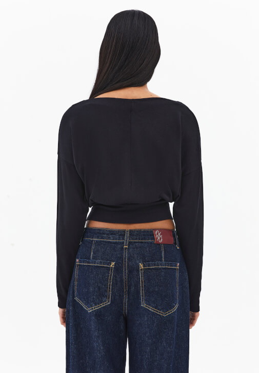 Modal Kazak ve Barrel-Fit Denim Kombini