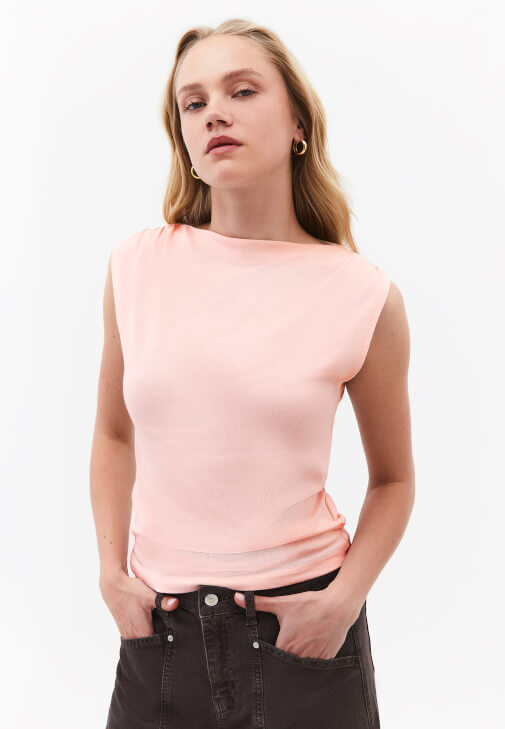 Pembe Modal Büzgülü Atlet