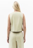 Bayan Yeşil Modal Düğme Detaylı Yelek