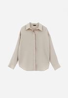 Bayan Bej Modal Oversize Gömlek