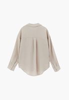 Bayan Bej Modal Oversize Gömlek