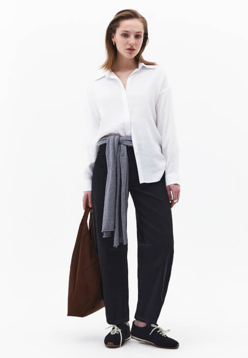 Modal Oversize Gömlek ve Pantolon Kombini