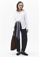 Bayan Beyaz Modal Oversize Gömlek