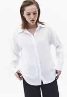 Bayan Beyaz Modal Oversize Gömlek