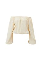 Bayan Krem Modal Balon Kollu Bluz