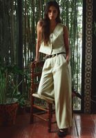 Bayan Yeşil Modal Wide-Leg Pantolon