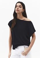 Bayan Siyah Modal Bot Yaka Tişört