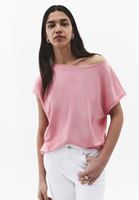 Bayan Pembe Modal Bot Yaka Tişört