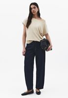 Bayan Bej Modal Bot Yaka Tişört