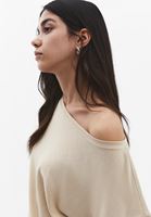 Bayan Bej Modal Bot Yaka Tişört