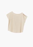 Bayan Bej Modal Bot Yaka Tişört