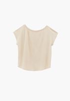 Bayan Bej Modal Bot Yaka Tişört