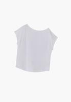 Bayan Beyaz Modal Bot Yaka Tişört