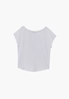 Bayan Beyaz Modal Bot Yaka Tişört