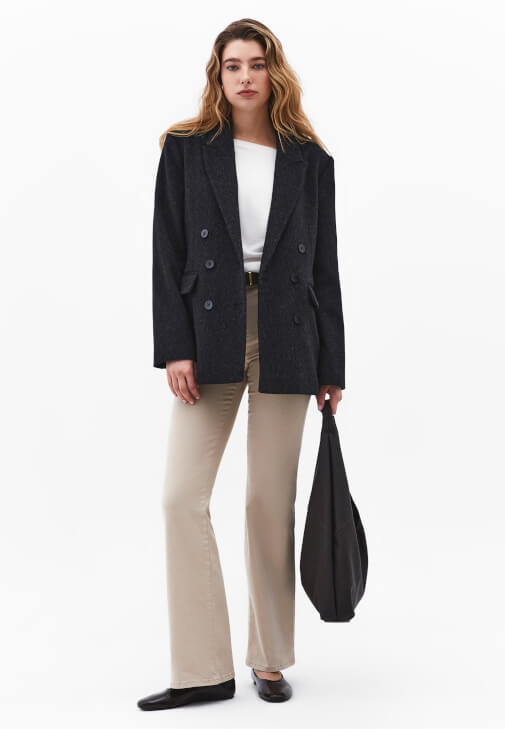 Bot Yaka Kazak ve Pantolon Kombini