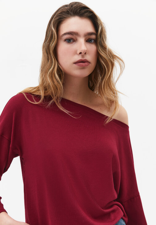 Modal Kazak ve Bootcut Pantolon Kombini