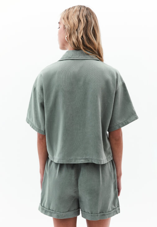 Tencel Cepli Gömlek ve Şort Kombini