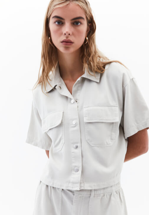 Oversize Tencel Gömlek ve Şort Kombini