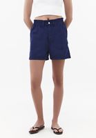 Bayan Lacivert Yüksek Bel Mini Şort ( TENCEL™ )