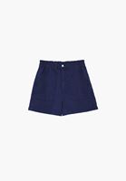 Bayan Lacivert Yüksek Bel Mini Şort ( TENCEL™ )