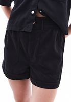 Bayan Siyah Yüksek Bel Mini Şort ( TENCEL™ )