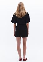 Bayan Siyah Yüksek Bel Mini Şort ( TENCEL™ )