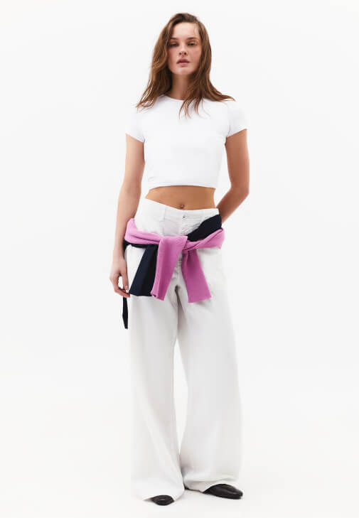 Bej Wide-Leg Pantolon ( TENCEL™ )