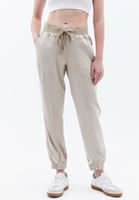 Bayan Bej  Orta Bel Jogger Pantolon ( TENCEL™ )