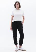 Bayan Siyah  Orta Bel Jogger Pantolon ( TENCEL™ )