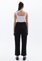 Bayan Siyah Ultra Yüksek Bel Baggy-Fit Pantolon ( TENCEL™ )