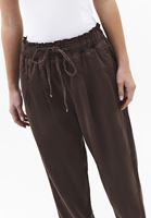 Bayan Kahverengi Ultra Yüksek Bel Baggy-Fit Pantolon ( TENCEL™ )