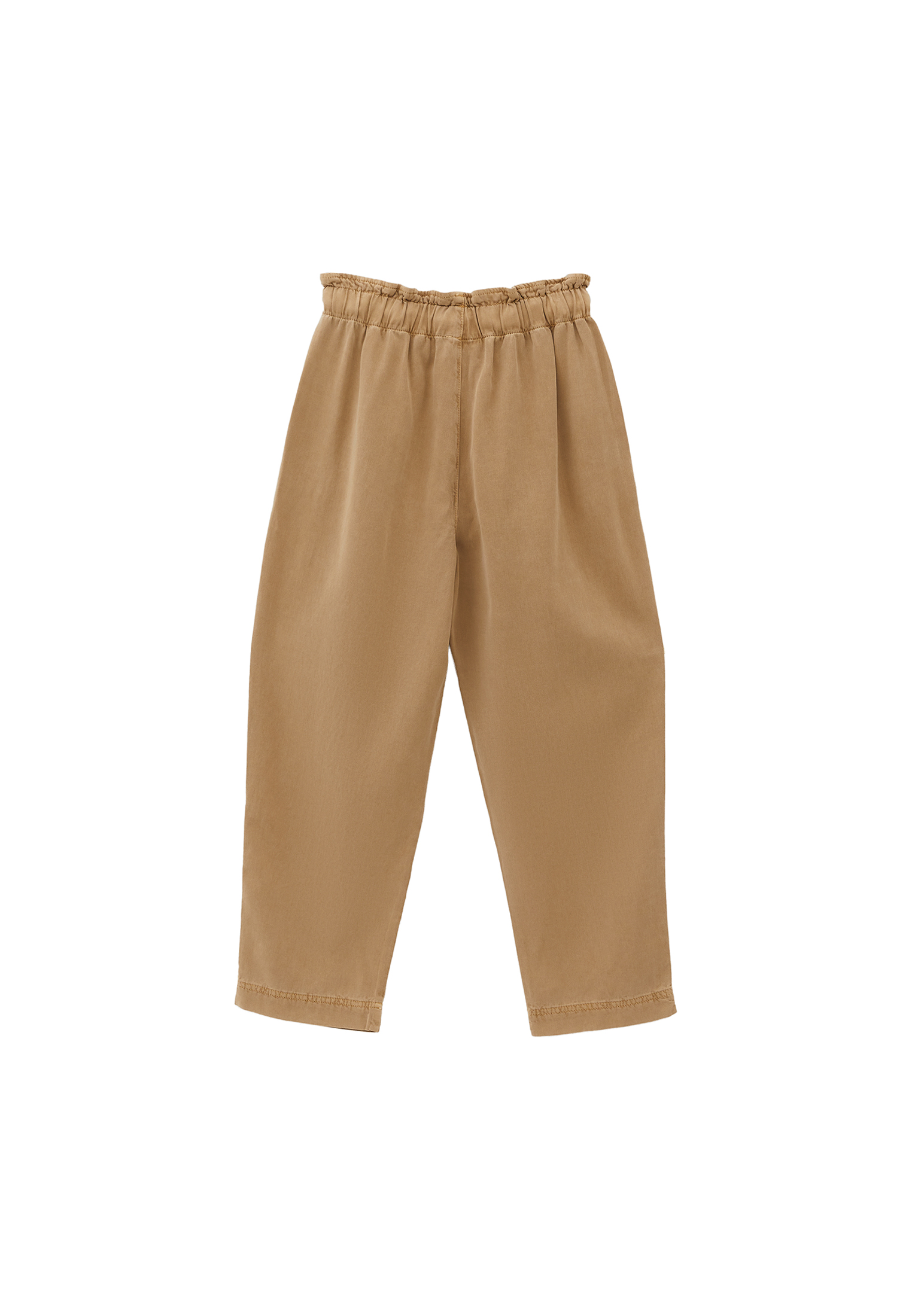 Kahverengi Ultra Yüksek Bel Baggy-Fit Pantolon ( TENCEL™ )