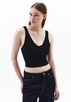 Bayan Siyah Seamless Crop Top