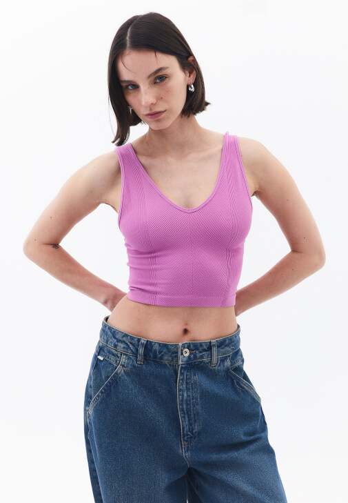 Seamless Crop Top ve Skater Pantolon Kombini