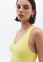 Bayan Sarı Seamless Crop Top