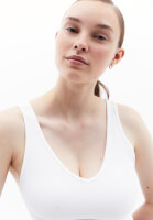 Bayan Beyaz Seamless Crop Top