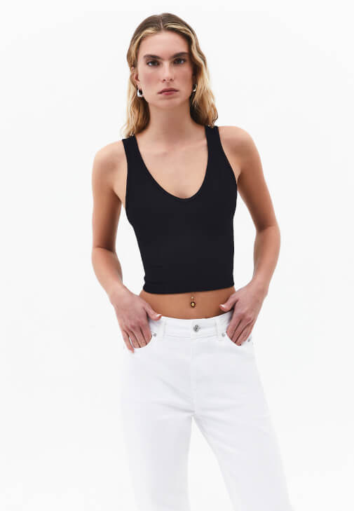 Siyah Seamless Crop Top