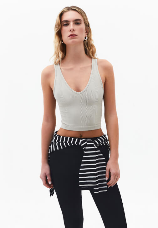 Bej Seamless Crop Top