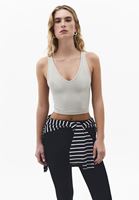 Bayan Bej Seamless Crop Top