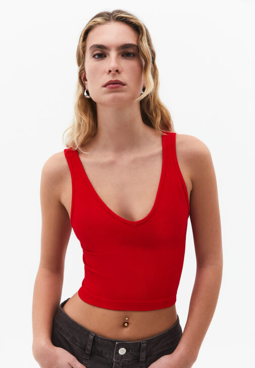 Kırmızı Seamless Crop Top